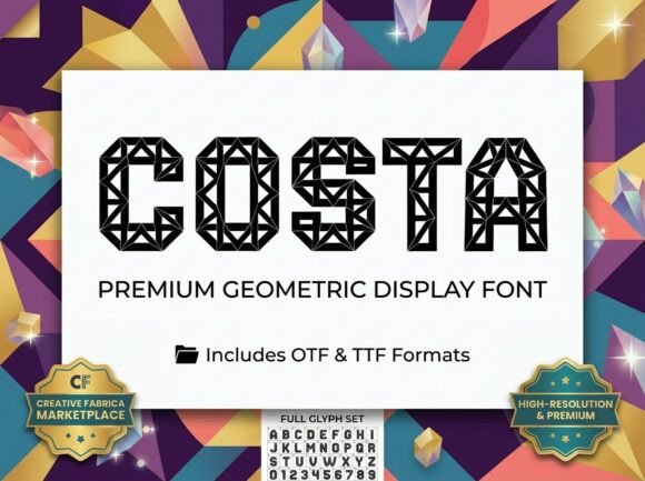 Costa: A Premium Display Font for Digital Brand Identity