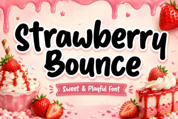 Strawberry Bounce: A Display Font That Makes Your Brand Feel Friendly & Polished